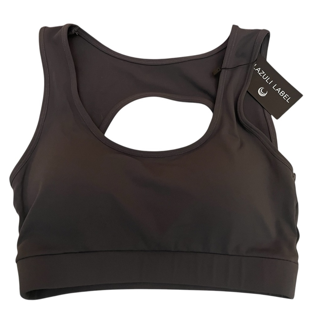 Lazuli Label brand Black Racerback Sports Bra with Cutout Detail